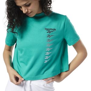 Crop Top Damskie Reebok Classic Vector Turkusowe PL 03VAOSQ